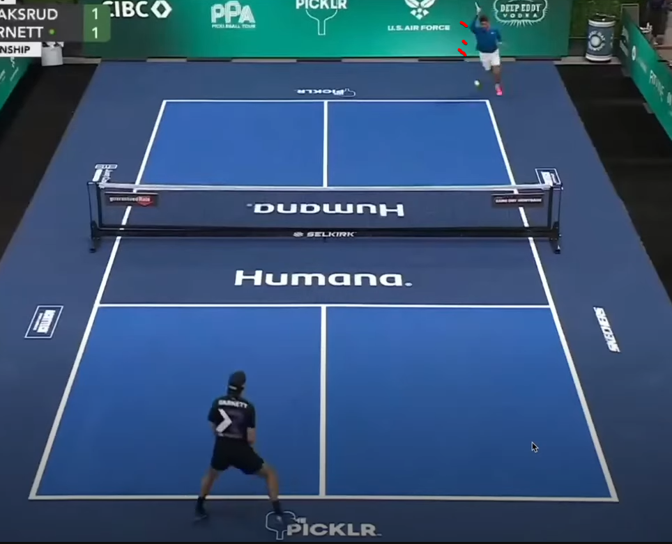 see how federico staksrud runs through the ball and that is his follow through on the return of serve