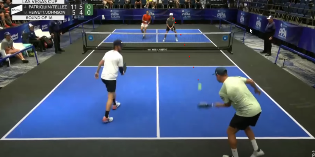 Hayden Patriquin recognizes Erne as soon as ball leaves paddle on drop