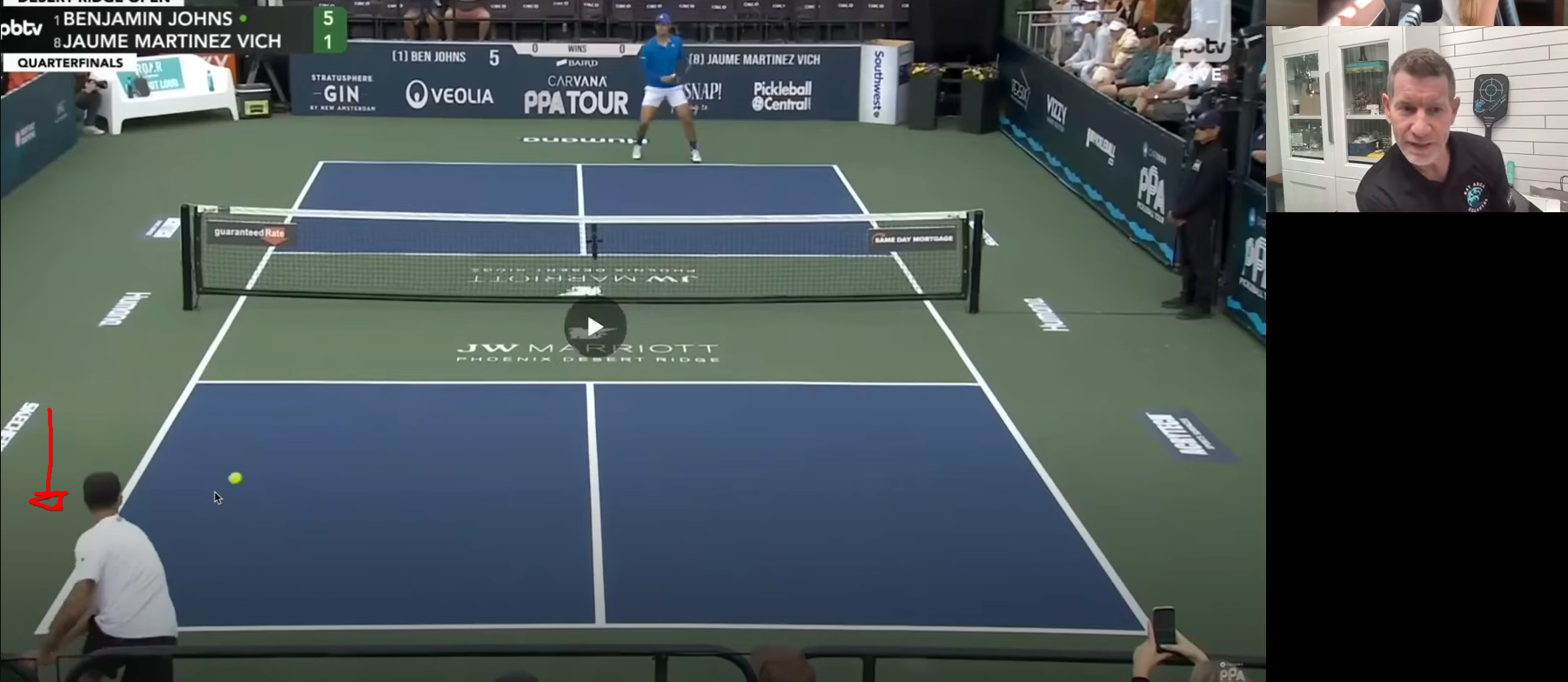 Look at how low Jaume Martinez Vich gets on his returns