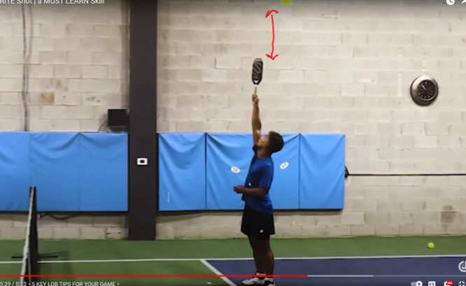 lob two feet over their paddle